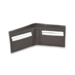 Pietrazzo — Men's Cool Stone Grey Genuine Polished Smooth Leather Classic Bifold Card Wallet - Image 2
