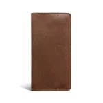 Cavallozzo — Men's Warm Havana Brown Genuine Horween-Style Leather Saddle Stitch Slim Long Bifold Clutch Wallet
