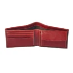Vermigliazzo — Men's Bold Scarlet Red Genuine Polished Smooth Leather Classic Bifold Card Wallet - Image 2