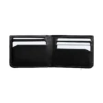 Sobriazzo — Men's Jet Black Genuine Polished Full-Grain Leather Ultra-Slim Classic Bifold Card Wallet - Image 2