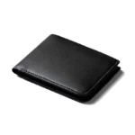 Sobriazzo — Men's Jet Black Genuine Polished Full-Grain Leather Ultra-Slim Classic Bifold Card Wallet