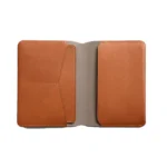 Viaggiozzo — Men's Warm Tan Genuine Full-Grain Leather Saddle Stitch Slim Passport Cover Travel Card Wallet - Image 2