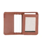 Lusso — Men's Tan Cognac Genuine Full-Grain Bifold Compact Leather Multi-Slot Card Cash Classic Everyday Wallet - Image 2