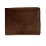Rusticozzo — Men's Dark Walnut Brown Genuine Vintage-Wax Leather Classic Bifold Card Wallet