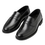 Classico — Men's Jet Black Genuine Leather Penny Loafer Slip-On Smart Casual Dress Shoes with Leather Sole