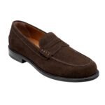 Cioccolato — Men's Dark Chocolate Brown Genuine Suede Penny Loafer Slip-On Smart Casual Dress Shoes with Leather Sole - Image 2