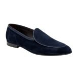 Adriatico — Men's Deep Navy Blue Genuine Suede Plain Toe Slip-On Loafer Smart - Image 2