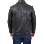 Dornvex — Men's Jet Black Genuine Soft Lambskin Leather Point-Collar Box-Cut Relaxed-Fit Clean Front-Zip Side-Pocket Timeless Classic Jacket - Image 2
