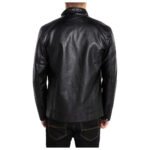 Noir Vantaggio — Men’s Classic Black Genuine Soft Lambskin Leather Slim Fit Stand Collar Moto Biker Jacket with Quilted Shoulder Panels, Chest Zip Pocket & Sleek Street Style Outerwear - Image 2