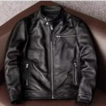 Nero Strada — Men’s Jet Black Genuine Soft Lambskin Leather Slim Fit Stand Collar Moto Biker Jacket with Angled Chest Zip, Multi-Zip Pockets & Modern Street Rider Style Outerwear