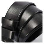 Nerovante — Men's Bold Jet Black Genuine Leather Full-Grain Single-Stitch Gunmetal Prong-Buckle Heavy-Duty Casual Belt - Image 2