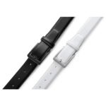 Bieltoro — Men's Classic Black & White Genuine Leather Smooth-Finish Single-Stitch Gunmetal-Buckle Reversible Dual-Pack Dress Belt - Image 2