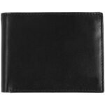 Nerovelk — Men's Sleek Onyx Black Genuine Leather Clean-Edge Bifold Multi-Compartment Slim Executive Business Wallet