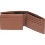 Walverno — Men's Warm Cognac Tan Genuine Leather Smooth-Finish Bifold Multi-Card Slot Executive Dress Wallet - Image 2
