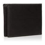Obsidiano — Men's Deep Jet Black Genuine Leather Contrast-Stitch Bifold Slim-Profile Card-Holder Smart Casual Wallet - Image 2