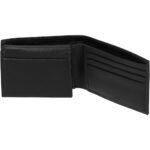 Obsidiano — Men's Deep Jet Black Genuine Leather Contrast-Stitch Bifold Slim-Profile Card-Holder Smart Casual Wallet - Image 3